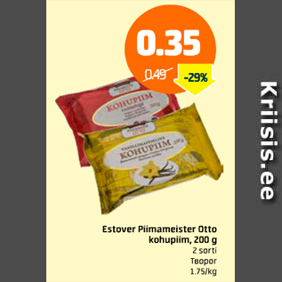 Allahindlus - Estover Piimameister Otto kohupiim, 200 g