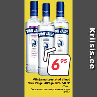 Allahindlus - Viin ja maitsestatud viinad Viru Valge, 40% ja 38%, 50 cl*