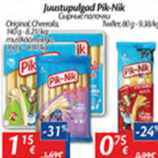 Allahindlus - Juustupulgad Pik-Nik