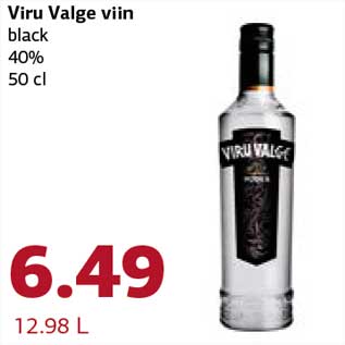 Allahindlus - Viru Valge viin black 40% 50 cl