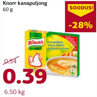 Allahindlus - Knorr kanapuljong 60 g