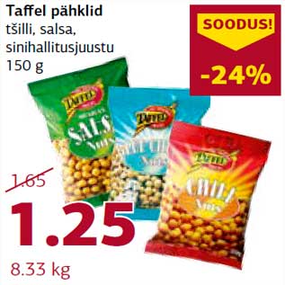 Allahindlus - Taffel pähklid tšilli, salsa,sinihallitusjuustu 150 g