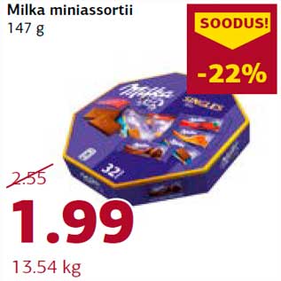 Allahindlus - Milka miniassortii 147 g