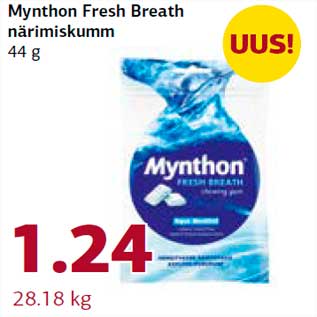 Allahindlus - Mynthon Fresh Breath närimiskumm 44 g