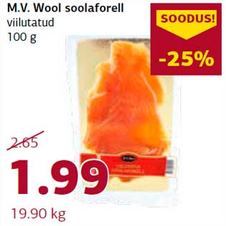 Allahindlus - M.V. Wool soolaforell viilutatud 100 g