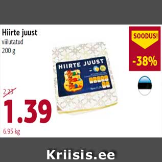 Allahindlus - Hiirte juust viilutatud 200 g