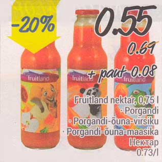 Allahindlus - Fruitland nektar, 0,75 l