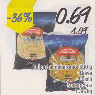 Allahindlus - Itakpasta makaronid, 500 g