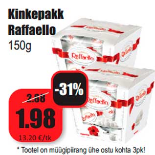 Allahindlus - Kinkepakk Raffaello 150g