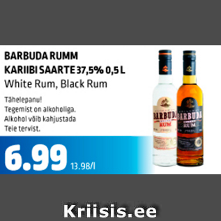 Allahindlus - BARBUDA RUMM KARIIBI SAARTE