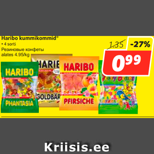 Allahindlus - Haribo kummikommid* • 4 sorti