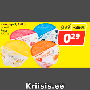 Allahindlus - Rimi jogurt, 150 g