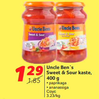 Allahindlus - Uncle Ben`s Sweet & Sour kaste, 400 g