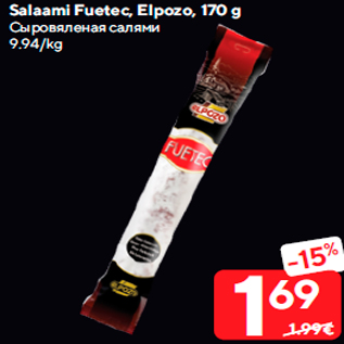 Allahindlus - Salaami Fuetec, Elpozo, 170 g