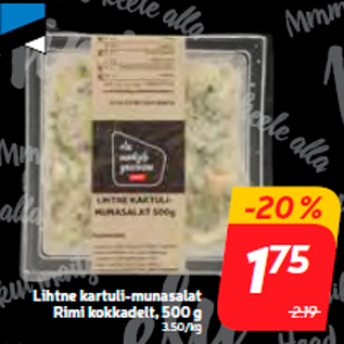 Allahindlus - Lihtne kartuli-munasalat Rimi kokkadelt, 500 g