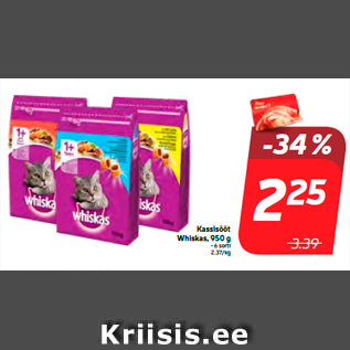 Allahindlus - Kassisööt Whiskas, 950 g