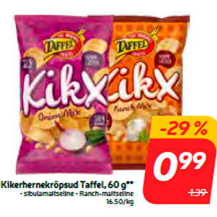 Allahindlus - Kikerhernekrõpsud Taffel, 60 g**