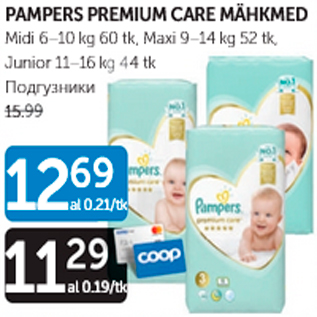 Allahindlus - PAMPERS PREMIUM CARE MÄHKMED