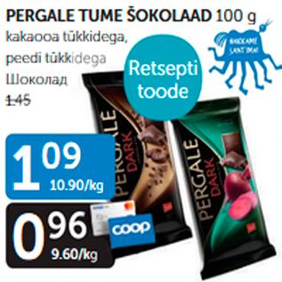 Allahindlus - PERGALE TUME ŠOKOLAAD 100 g