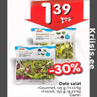 Allahindlus - Dole salat .Gourmet, 125g /l1.12/kg .Frеnсh, l50 g /9.27/kg