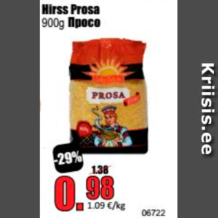 Allahindlus - Hirss Proso 900 g