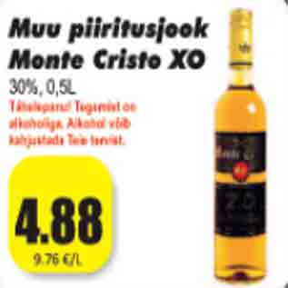 Allahindlus - Muu piiritusjook Monte Cristo XO 30%, 0,5L