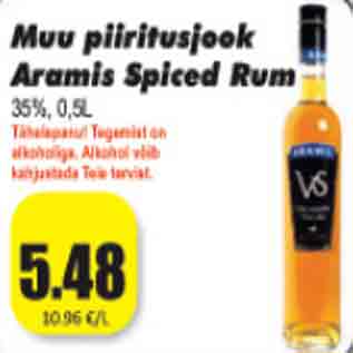 Allahindlus - Muu piiritusjook Aramis Spiced Rum 35%, 0,5 L