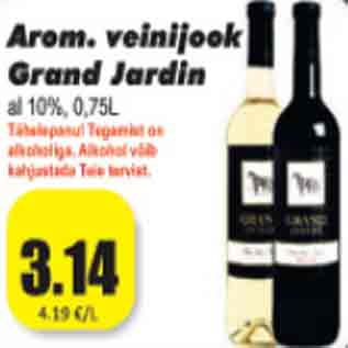 Allahindlus - Arom. veinijook Grand Jardin al 10%, 0,75L