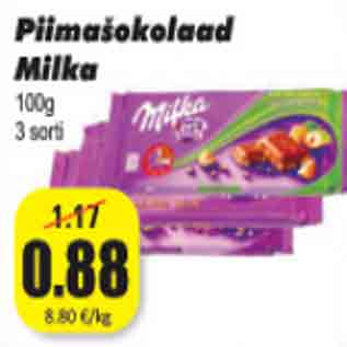 Allahindlus - Piimašokolaad Milka