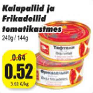 Allahindlus - Kalapallid ja Frikadellid tomatikastmes