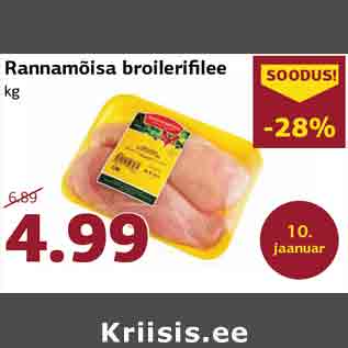 Allahindlus - Rannamõisa broilerifilee kg