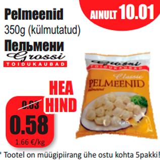 Allahindlus - Pelmeenid 350g (külmutatud)