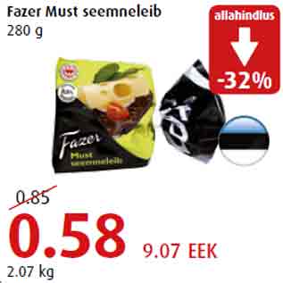 Allahindlus - Fazer Must seemneleib 280 g