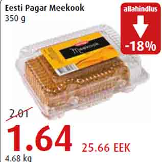 Allahindlus - Eesti Pagar Meekook 350 g