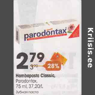 Allahindlus - Hambapasta Classic, Parodontax, 75 ml