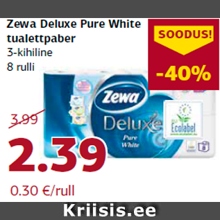 Allahindlus - Zewa Deluxe Pure White tualettpaber