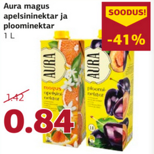 Allahindlus - Aura magus apelsininektar ja ploominektar 1 L