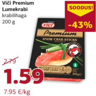 Allahindlus - Viči Premium Lumekrabi