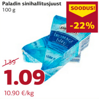 Allahindlus - Paladin sinihallitusjuust 100 g