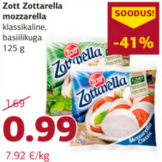 Allahindlus - Zott Zottarella mozzarella