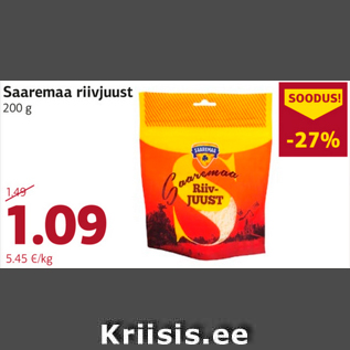 Allahindlus - Saaremaa riivjuust 200 g