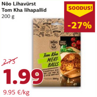 Allahindlus - Nõo Lihavürst Tom Kha lihapallid 200 g