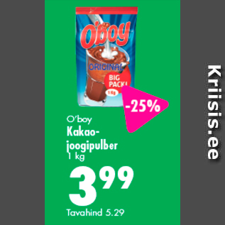 Allahindlus - O´boy Kakaojoogipulber 1 kg