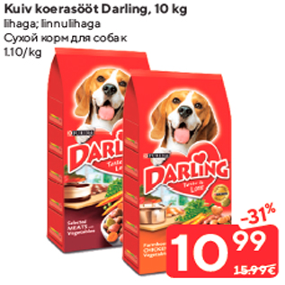 Allahindlus - Kuiv koerasööt Darling, 10 kg