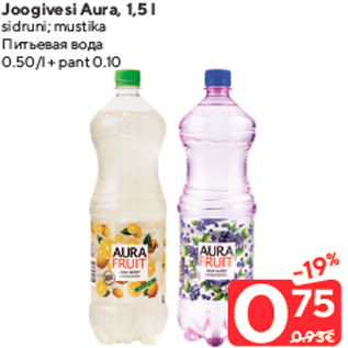 Allahindlus - Joogivesi Aura, 1,5 l