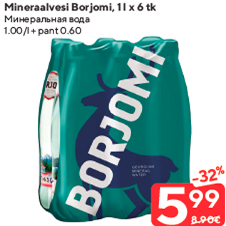 Allahindlus - Mineraalvesi Borjomi, 1 l x 6 tk