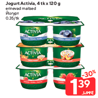 Allahindlus - Jogurt Activia, 4 tk x 120 g