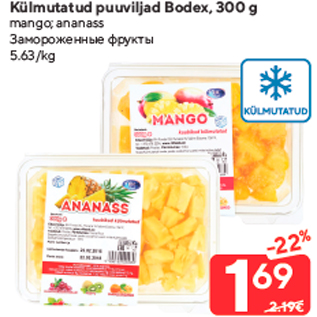 Allahindlus - Külmutatud puuviljad Bodex, 300 g