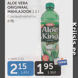 Allahindlus - ALOE VERA ORIGINAAL MAHLAJOOK 1,5 L