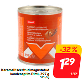 Allahindlus - Karamelliseeritud magustatud kondenspiim Rimi, 397 g